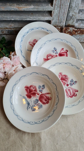 Anciennes assiettes creuses - anciennes,
