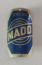 Ancienne plaque de cadre Cycles MADO (bleu)  Vélo Bicyclette