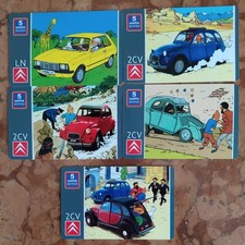 5 TELECARTES TINTIN PUB CITROEN pour la 2 CV et la LN Réf. E 85
