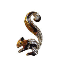 Broche bijou écureuil marron