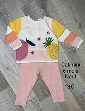 Catimini 6 MOIS : Pull 2 En 1 Fruits + Legging Rose