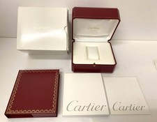 VINTAGE AUTHENTIQUE CARTIER boîtier boite montre livret rouge CO 1018 cuir...