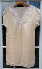 Vintage Victoria Secret Short Sleeve Nightgown Gown Lace Cream Nude
