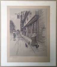 Lithographie Originale The King's Head Chigwell Angleterre Cecil Aldin 1921