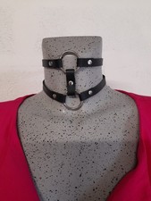 Collier PUNK 2 anneaux cuir