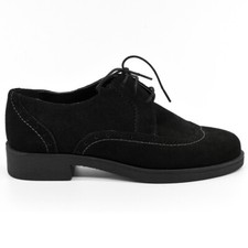 Chaussures femme à lacets derby cuir noir