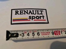 Patch Écusson Thermocollant Brodé Renault Sport Vintage L 9 Cm H 4 Cm Blanc