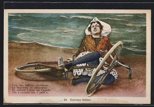 Cpa costumes sablais - costumes, sablais,