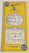 Carte MICHELIN N° 23 - Genève Berne - 1964, 2ème Edition - Très Bel Etat.