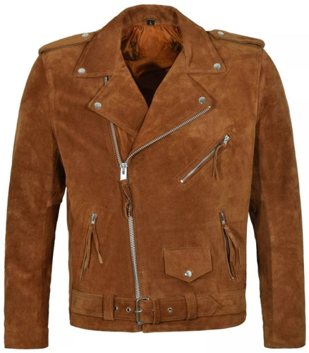 Veste cuir suédé doux - cuir,