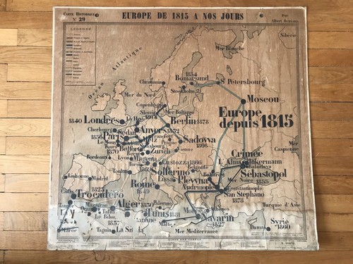 Rare carte scolaire type - scolaire, vidal