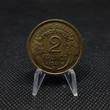 2 francs France 1941 - Morlon en Cupro-aluminium, TTB+,  sous pochette