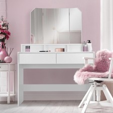 Coiffeuse avec miroir pliable