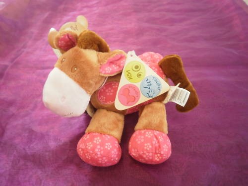 Doudou vache marron rose - doudou,