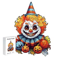 Puzzle Bois Forme Irrégulière Clown Halloween Adulte Grands Enfanrs Format A4