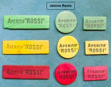 9 jetons poker chips publicitaires en bois JETONS de BISTROT jeu cartes