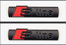 2Pcs Logo Emblème badge auto voiture Audi SLine autocollant noir mat