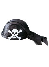 Foulard pirate lié - Foulard noir de pirate à mettre directement sur la tête