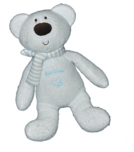 Doudou peluche ours bleu