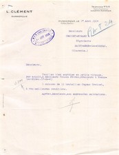 1924 L CLEMENT A DUNKERQUE - M. CROIZET EYMARD A SAINT MEME LES COGNAC