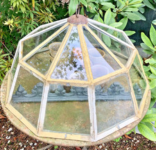 RARE ANCIENNE CLOCHE MELON SALADE MARAICHER  A FACETTES SERRE FER VERRE JARDIN