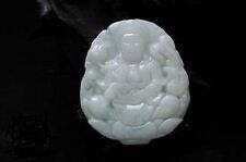 Pendentif Grand Bouddha Guanyin en Jade Vert Clair   
