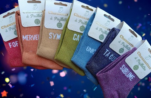 Chaussettes paillettes - chaussettes, à