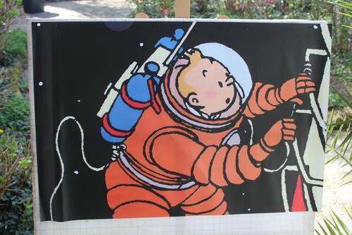 Tintin hergé dessin - sur, toile