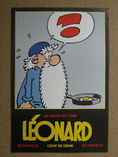 RARE PLV-affiche librairie1982"LEONARD" DE GROOT/TURK(Tintin,Spirou,Pilote,Derib