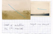 x2 Photos avion camp d'aviation Sainte Maure Nieuport 1GM 1WW