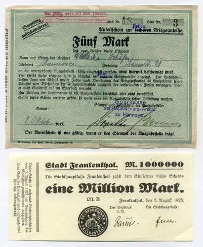Billets allemand 1917 - billets,
