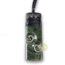 Pendentif Maori jade vert toki double koru adze Maori art Nouvelle-Zélande fa...