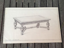 ANCIEN DESSIN TABLE LOUIS XIII RENAISSANCE ATELIER BELGIQUE DRAWING