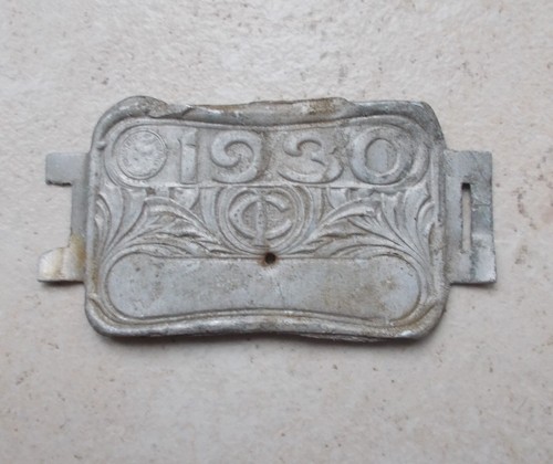Ancienne plaque vélo 1930