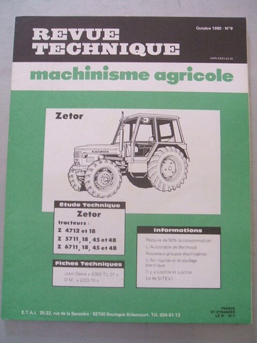 Revue technique tracteur zetor - revue,