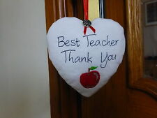 Coeur à suspendre en tissu - Cadeau enseignant