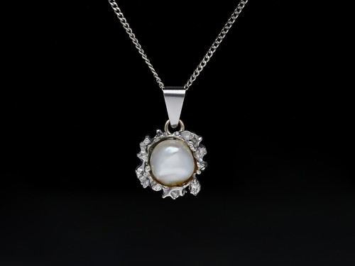 Pendentif vintage chaîne mer