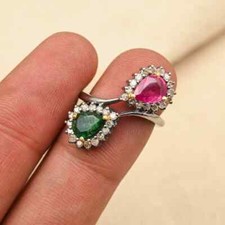 Naturel Diamant Pavé & Rubis