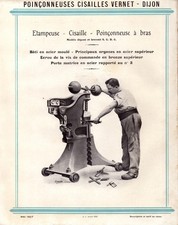 DIJON (21) ATELIER de CONSTRUCTION ,ETAMPEUSE POINCONNEUSE à bras "VERNET" Tract