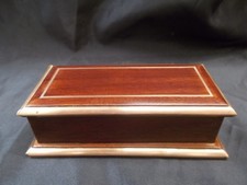 Ancienne Boîte à timbres acajou massif  et  laiton  antique mahogany stamp box