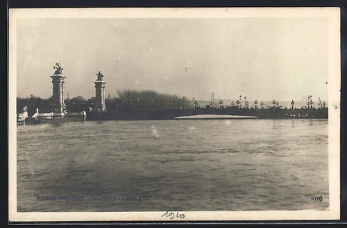 Postcard paris inondation de - paris,,