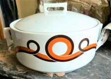 Soupière Vintage Années 70 Orange Psychédélique Vintage 70s Psychedelic tureen