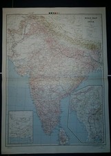 1944 Armée Américaine Carte " Route Carte De Inde " Ams 5206