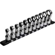 Jeu de douilles à embout ouvert à cliquet TONE Flex (avec support) HRM311F