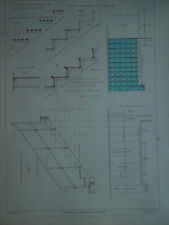 Estampe Ancienne Serrurerie Escalier Fer Echelle Meunier.  Art Nouveau. PS39