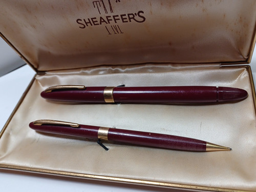 Sheaffer burgundy fountain pen - sheaffer,