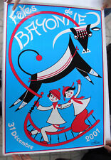 AFFICHE FETE DE BAYONNE 31 DECEMBRE 2001 A.SAEZ SERIPACK TAUREAUMACHIE 58x84cm