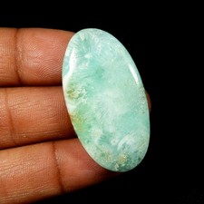 Cabochon en cristal d'Aragonite bleu forme ovale pierre précieuse naturelle e...