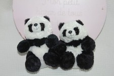 DOUDOU PELUCHE ZOO ZOOPARC BEAUVAL PANDA lot de 2 (14 et 15 cm) état neuf