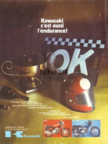 Publicité moto kawasaki - moto,